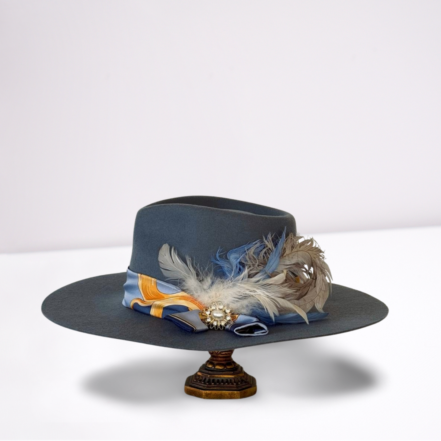 Biltmore Blue/Yellow Scarf Band Rancher Hat